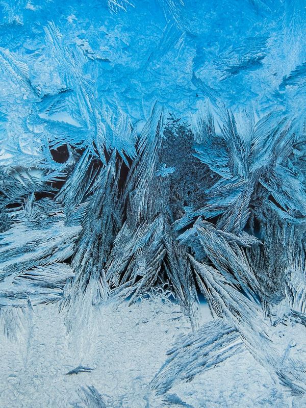 Abstract crystal formations representing structured growth and balance